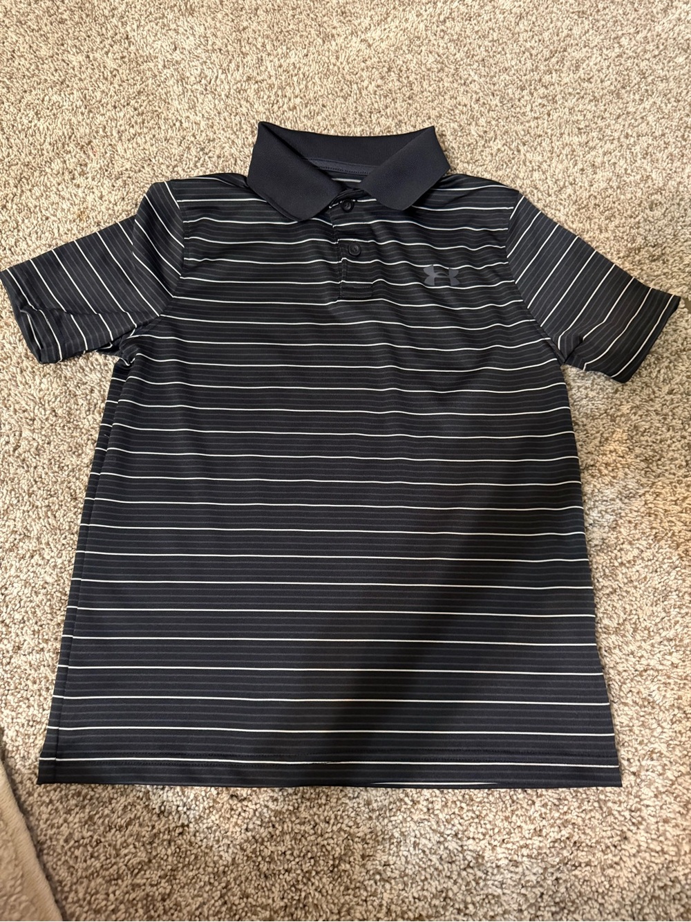 Under Armour Black Striped Boys' Polo